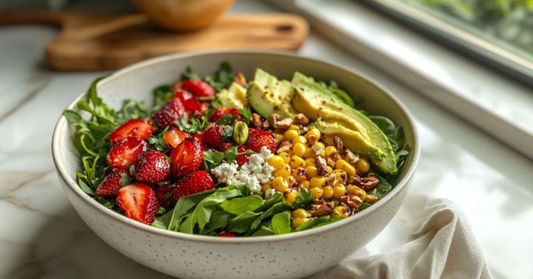 Strawberry & Grilled Corn Salad is the perfect