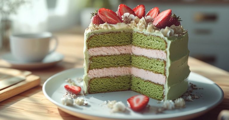 Strawberry Matcha Cake