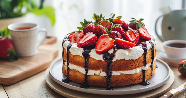 Roasted Strawberry Balsamic Cake Recipe