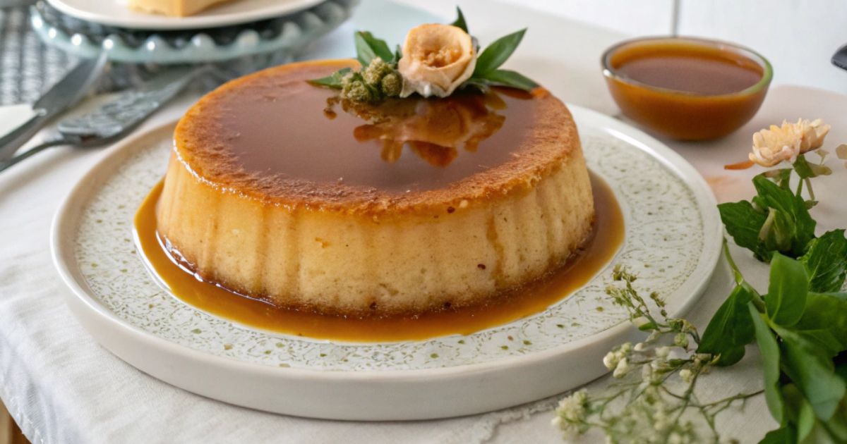 flan cake for valatin's