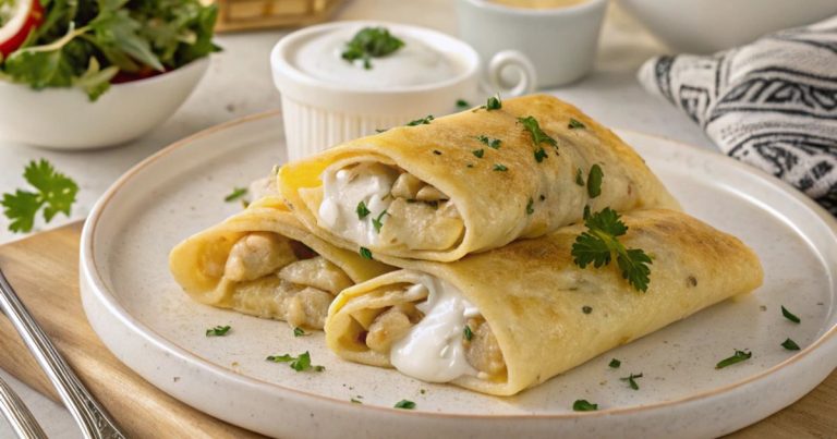 Cheesy Chicken Crêpes