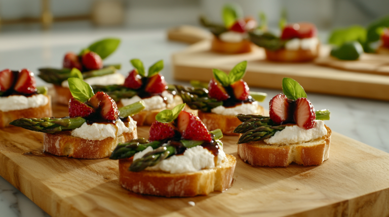 Crostini with Asparagus and Strawberries